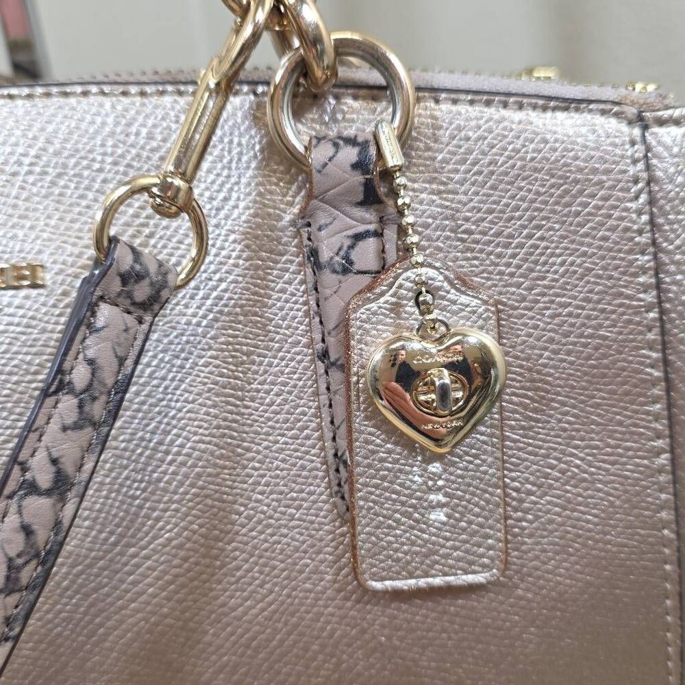 Coach Christie Carryall in Metallic Leather with Exotic Trim and Matching Wallet - Picture 3 of 15
